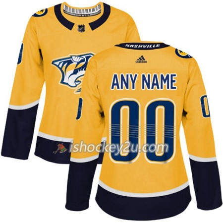 Dame NHL Nashville Predators Tilpasset Adidas 2017-2018 Guld Authentic